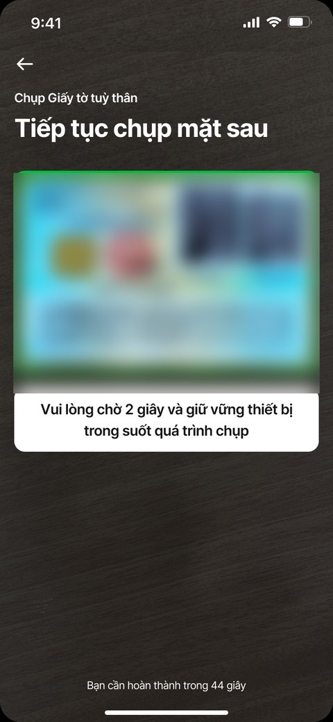 Chụp CCCD mặt sau