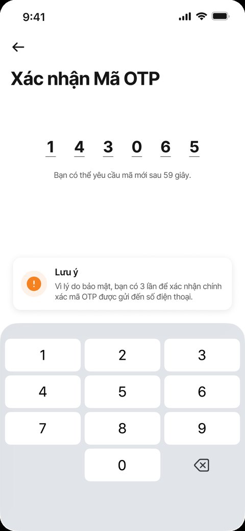 Hoàn tất nhập OTP