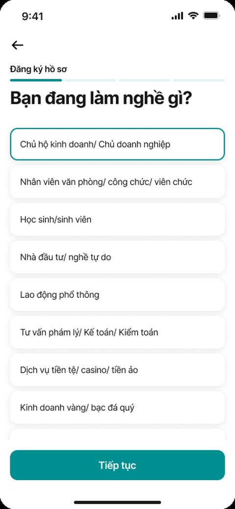 Xác nhận nghề nghiệp