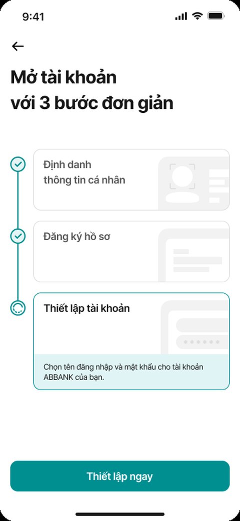 Bước 3 — Thiết lập tài khoản