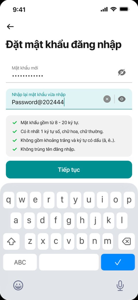 Đang xác nhận mật khẩu