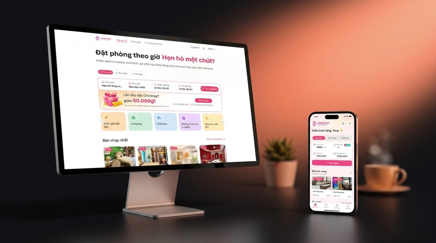 Chicstay — giao diện web & mobile