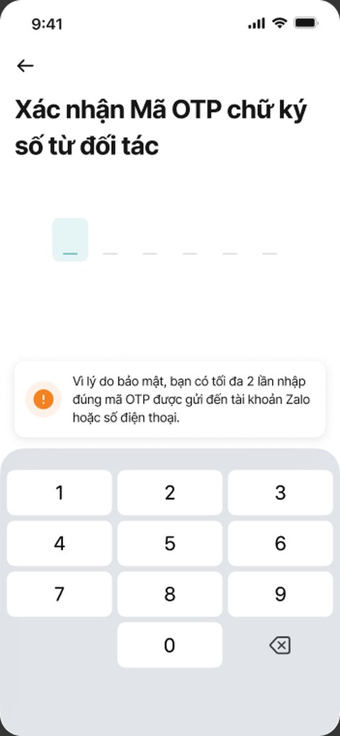 Xác nhận OTP chữ ký số
