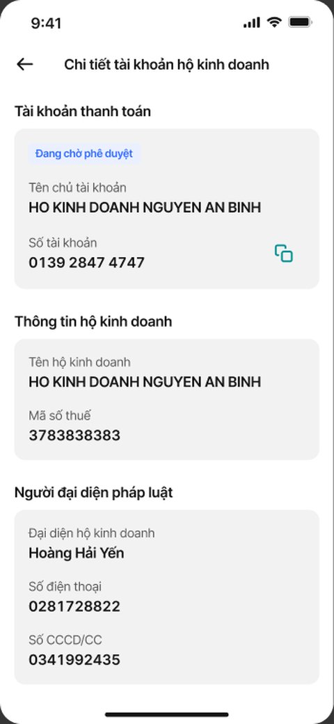 Chi tiết tài khoản HKD