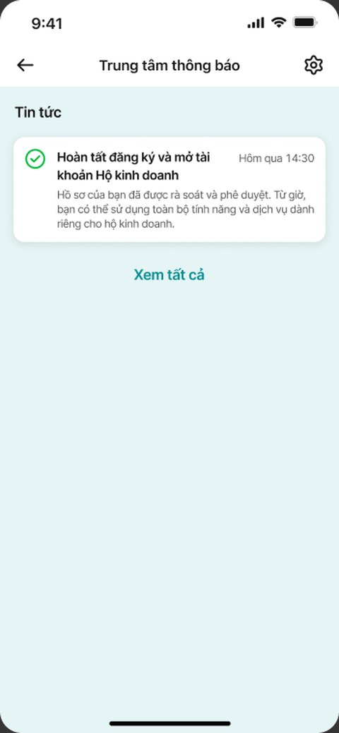 Thông báo hoàn tất